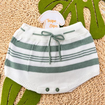 Tapa Fralda Linha Branco com Verde